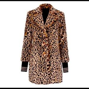 Cabi leopard print Josephine teddy coat